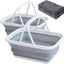 2 Pzas Lavabo Plegable 9L con Toalla Asa Color Gris