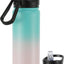 Botella agua acero inox doble pared 16oz con popote