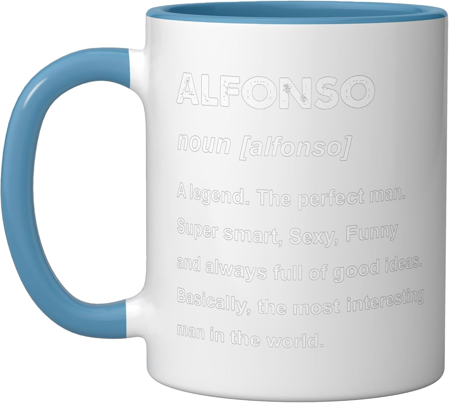 Taza Cerámica Alfonso Nombre Azul/Blanco