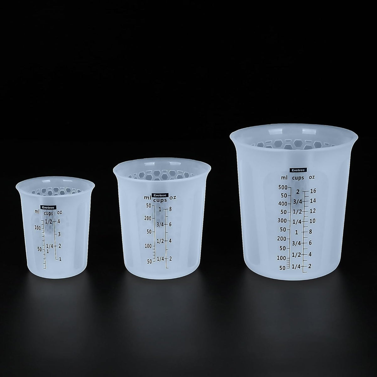 Taza medidora silicona flexible 1/2 1 y 2 tazas