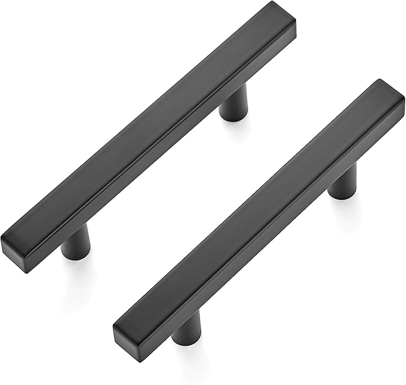 25 Tiradores Acero Inox Negro Mate 5" Cajones Cocina