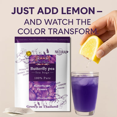 Té flor guisante mariposa seca 30 bolsitas color violeta