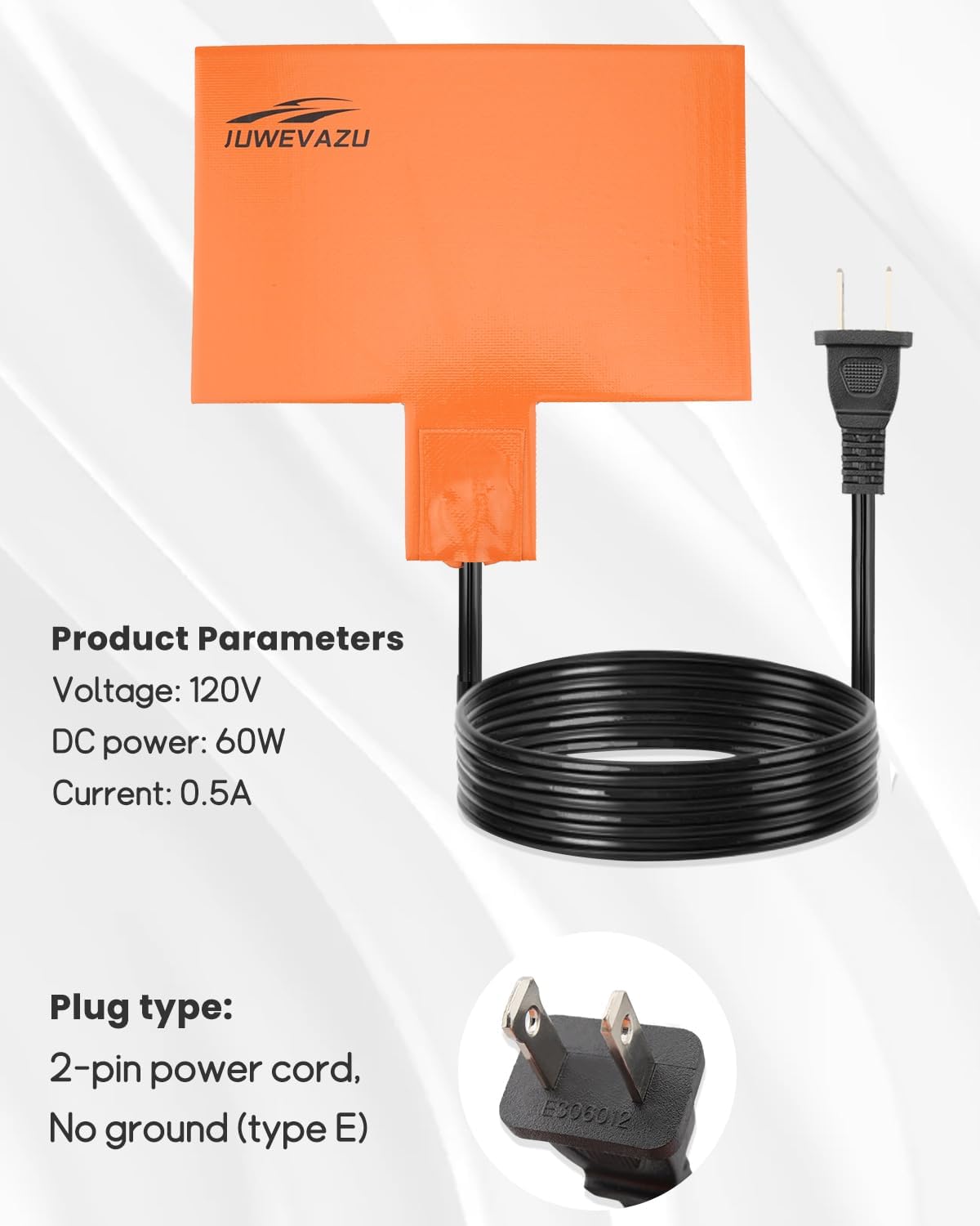 Almohadilla calentadora batería silicona 120V con termostato