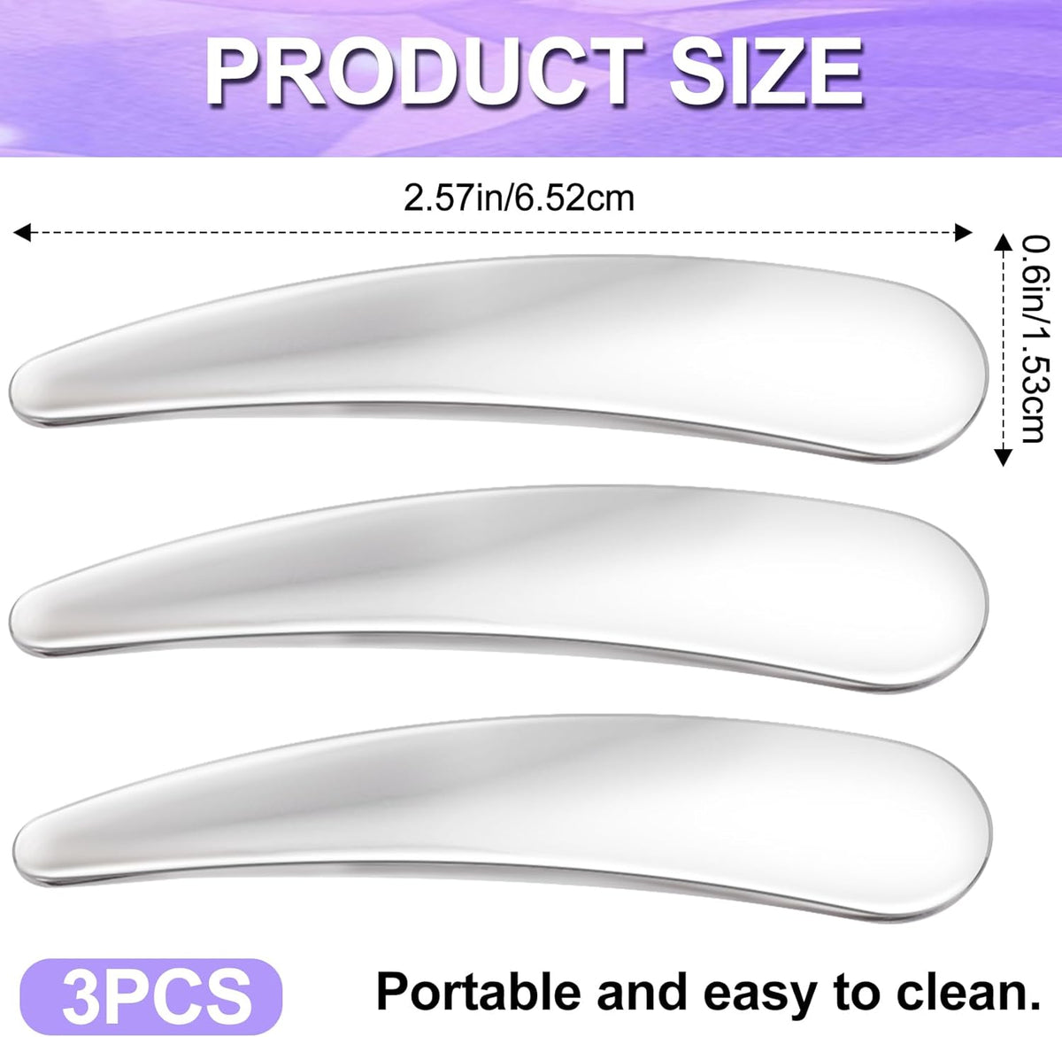 3 Pzas Espátulas Metal para Maquillaje Reutilizables