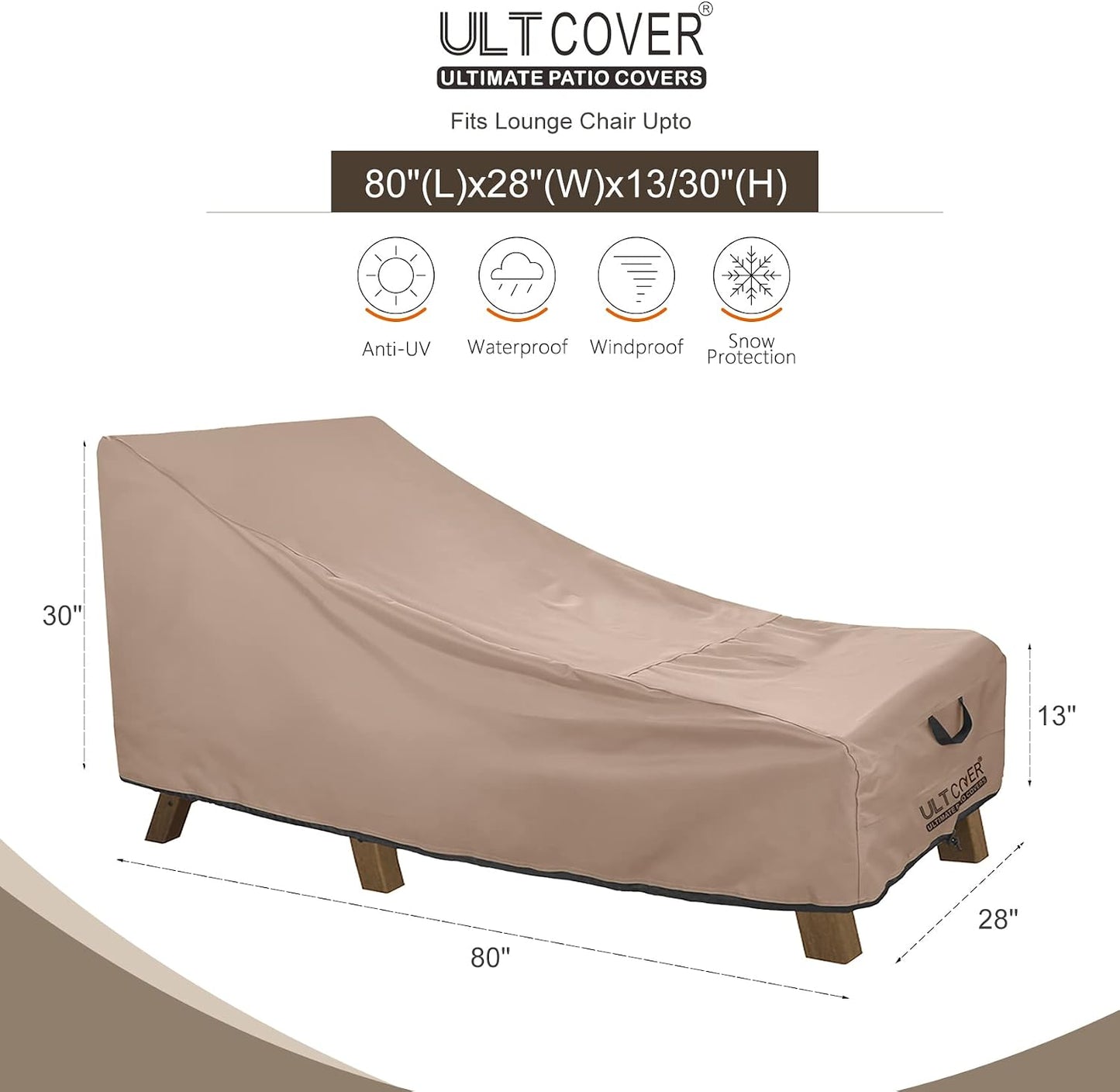 Funda silla patio impermeable 80x28x30pulg