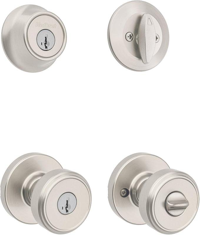 Set manijas puerta exterior cerrojo seguro níquel