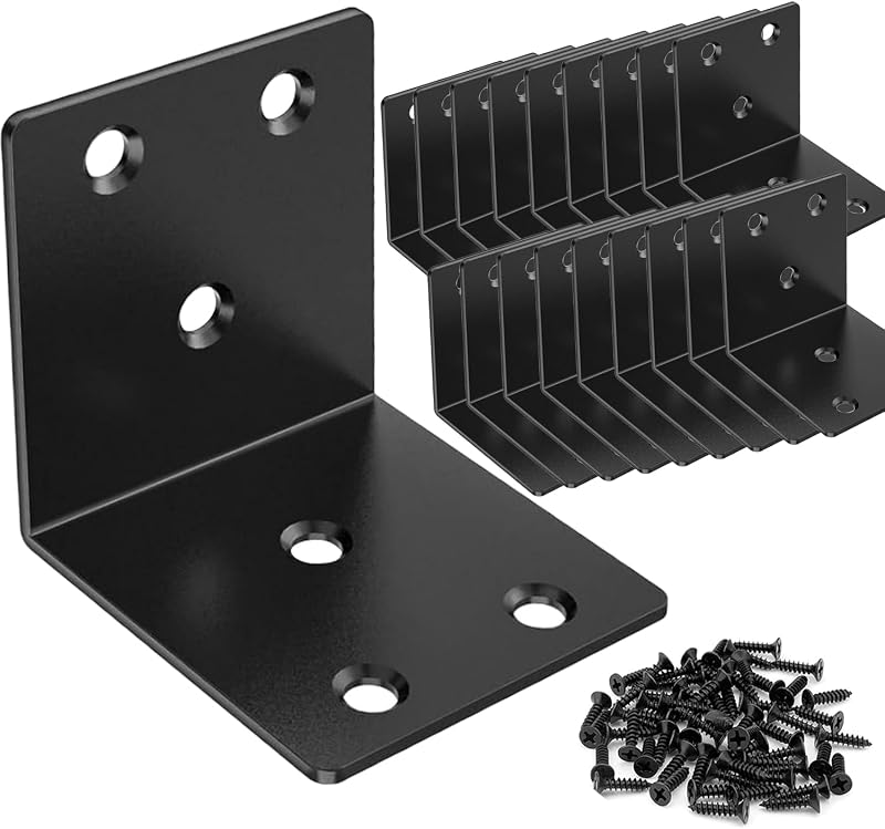 20 Soportes Metal L 90 Grados 2x2pulg para Muebles