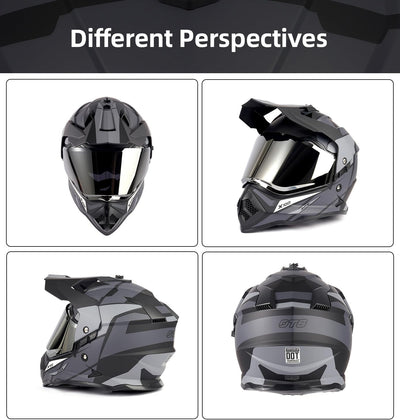 Casco motocicleta Dual Sport Adventure con visera doble