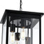Lámpara colgante exterior 4 luces vidrio negro candelabro