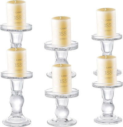 Set 6 portavelas cristal candelabros decoración
