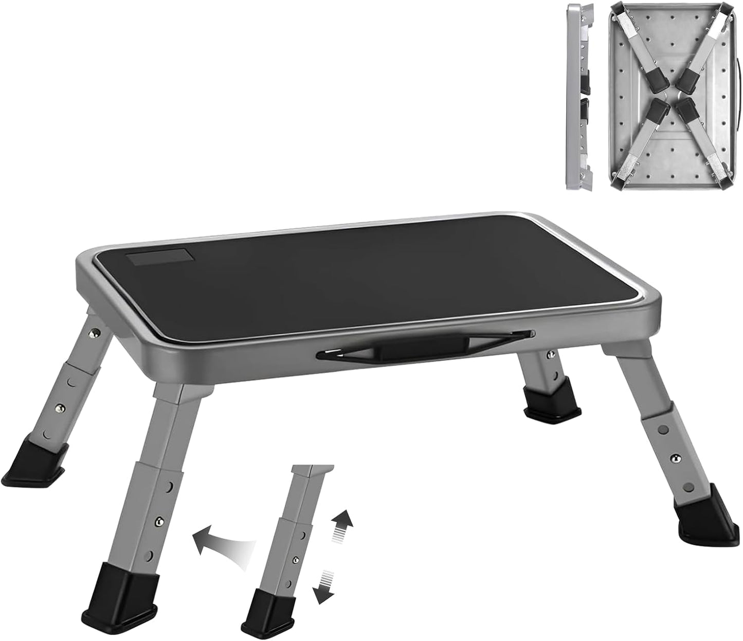 Taburete plegable ajustable para caravana metal