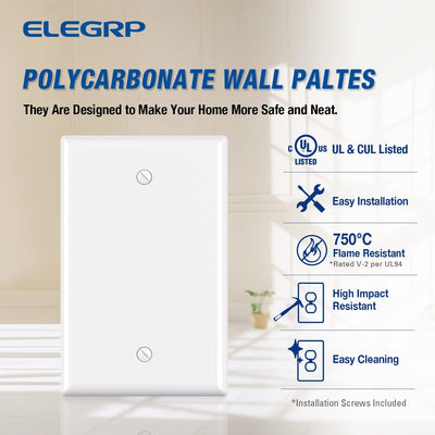 Placa pared blanco 1 gang 4.88x3.13 termoplástico