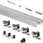 Set rieles bypass aluminio 8ft puerta armario