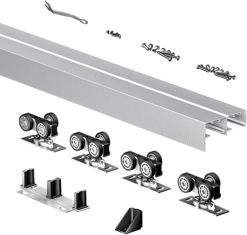 Set rieles bypass aluminio 8ft puerta armario