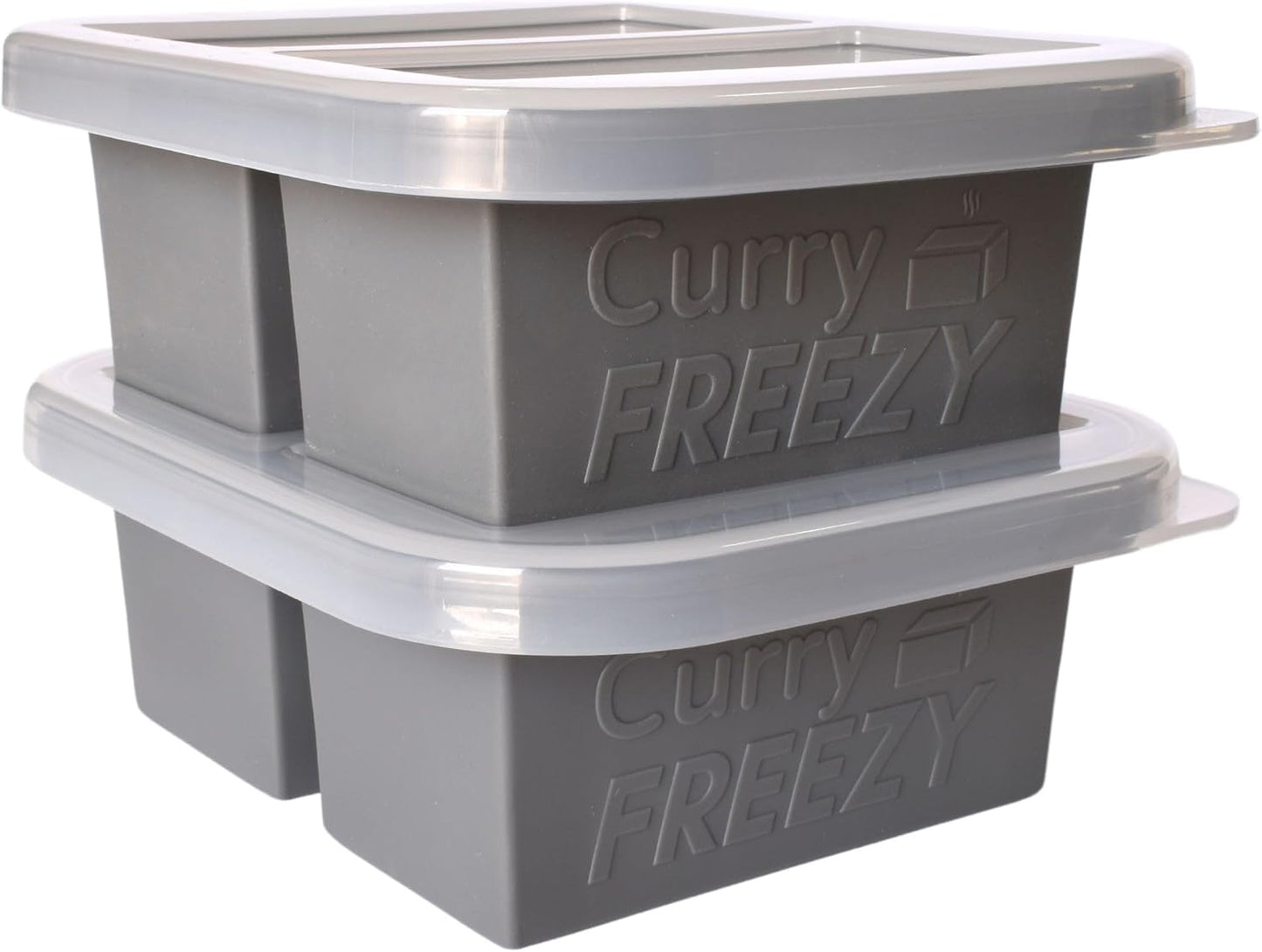 Bandeja silicona congelador 1 taza tapa apilable pack 2