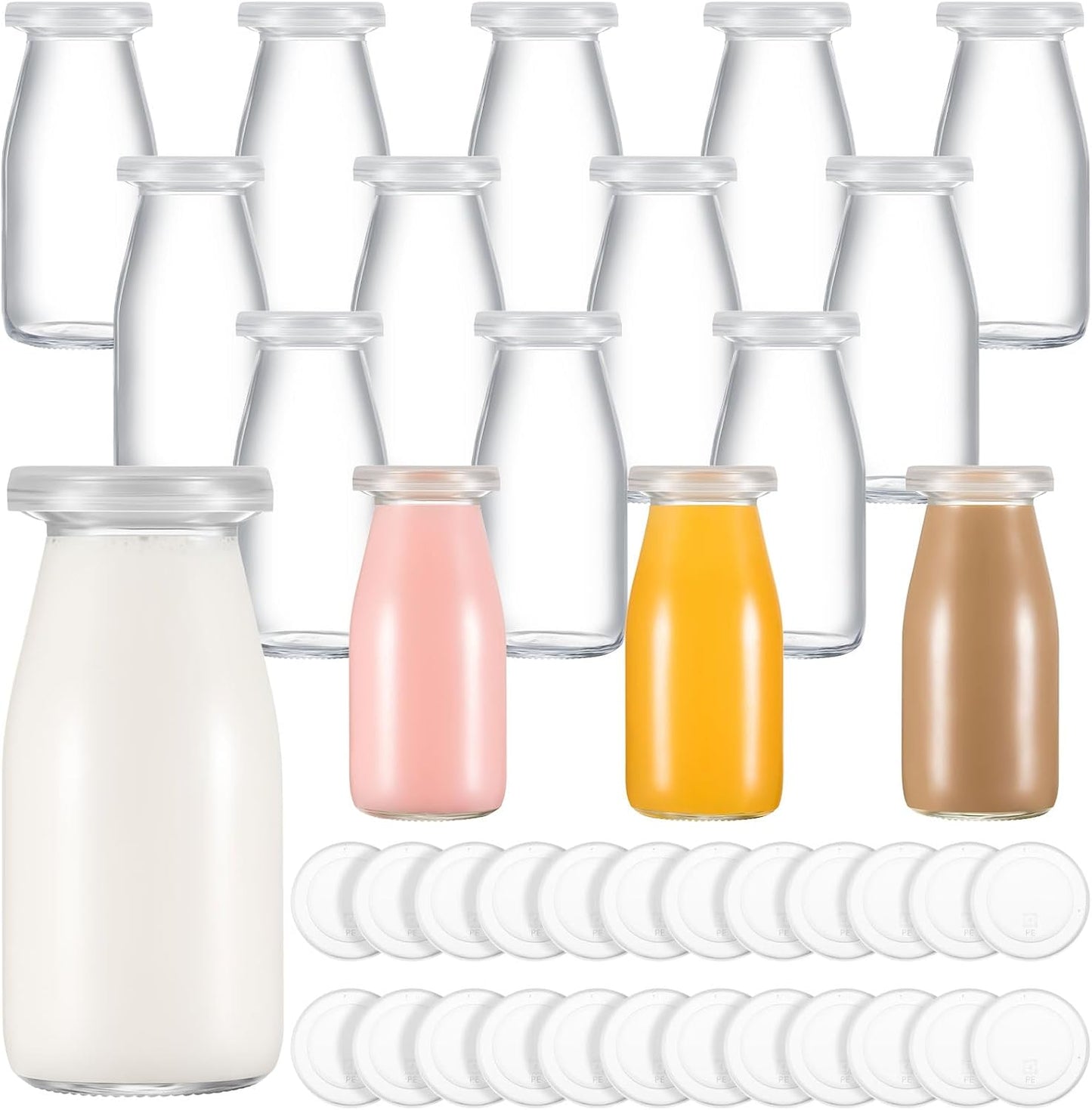 12 Tarros Vidrio 3oz con 24 Tapas para Manualidades y Viaje