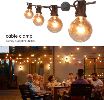 30 Ganchos Plástico Negro para Luces Cables Plantas