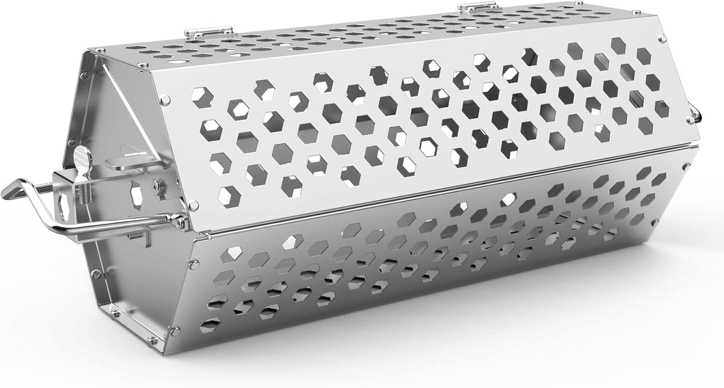 Cesta acero inox 17pulg para parrilla cocinar verduras