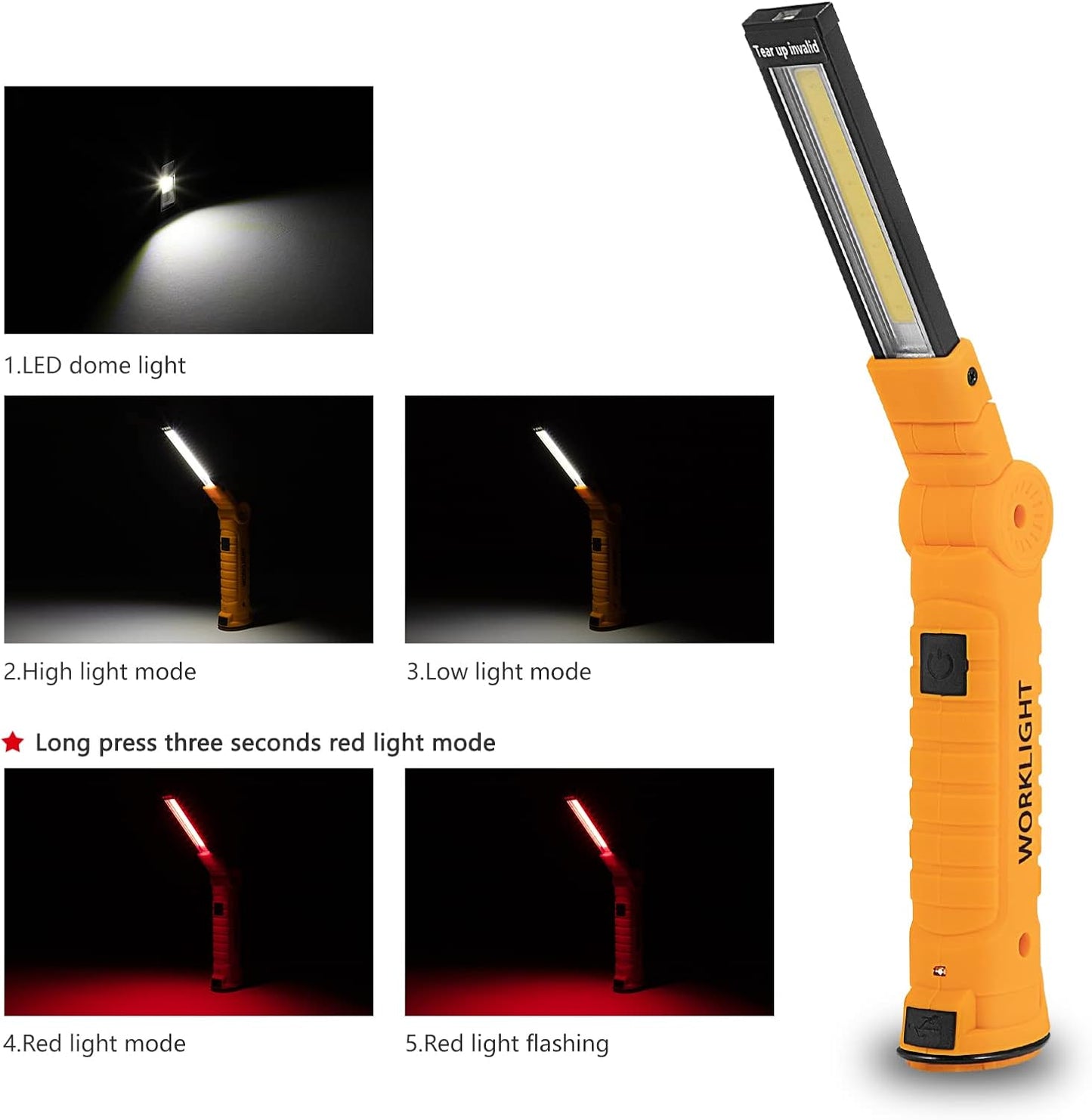 Luces LED recargables base magnética 5 modos regalo hombre papá