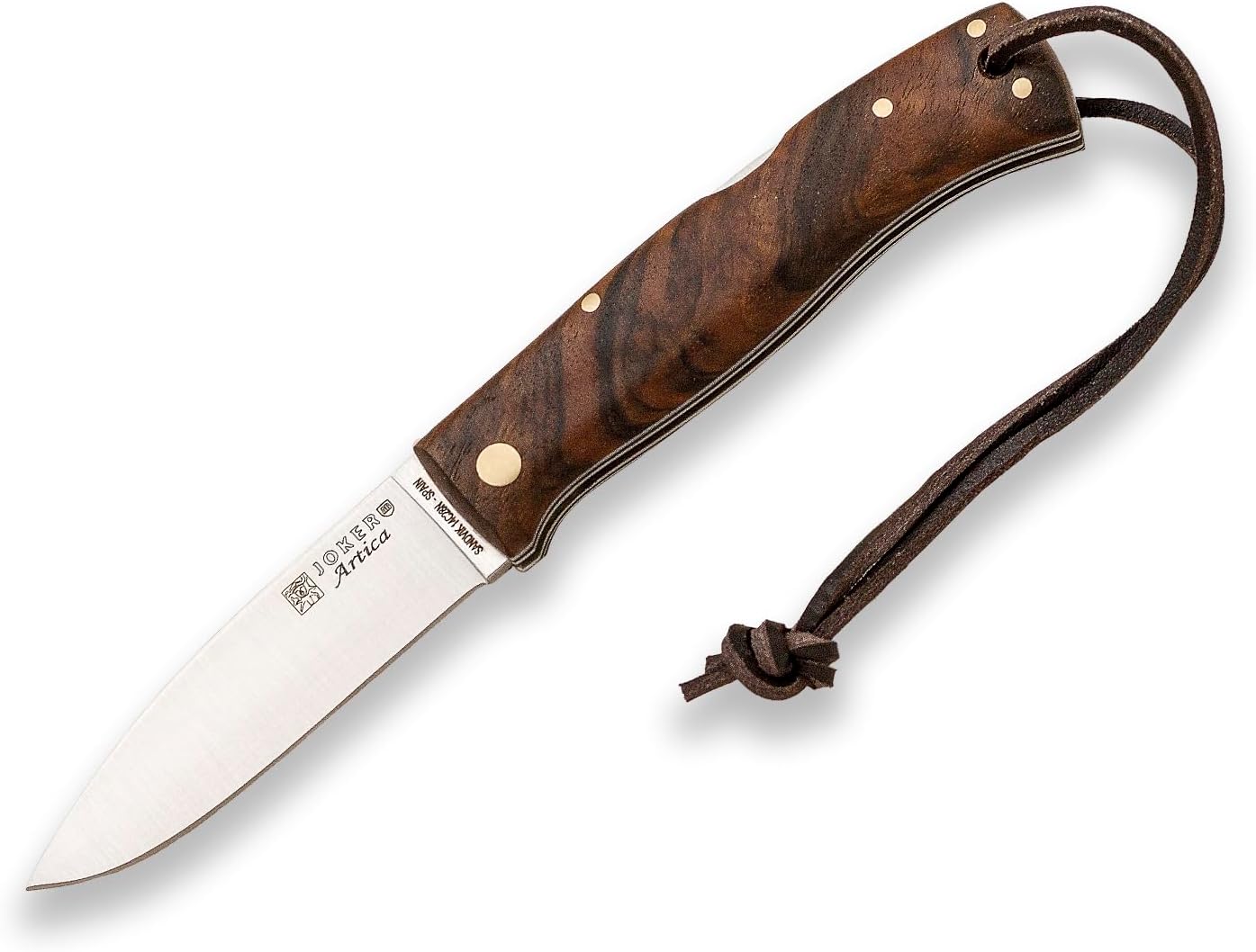 Cuchillo Bushcraft Hoja Sandvik 14C28N Mango Nogal