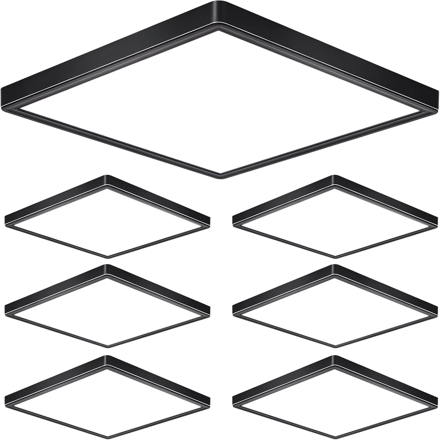 Lámpara techo LED empotrada 12pulg pack 6 negro