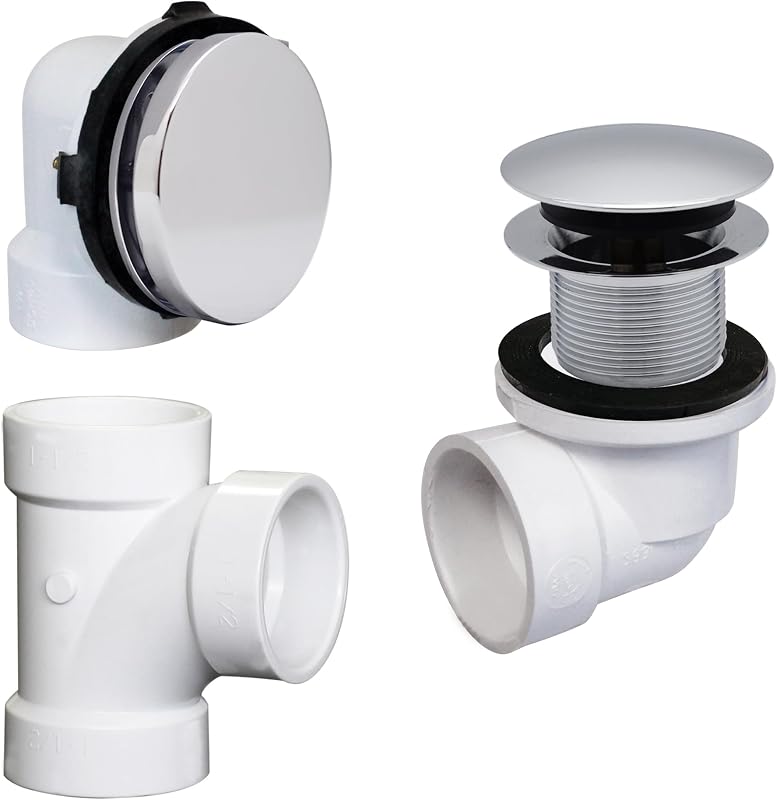 40 Plomeros PVC con Desagüe Baño Cromo Pulido D593PHRK-26