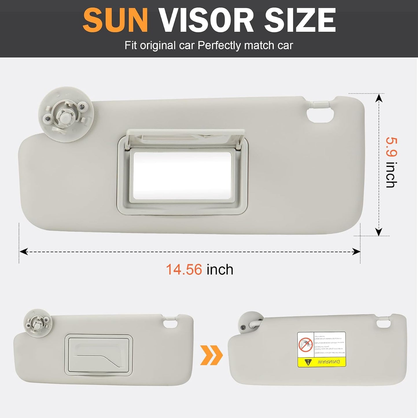 Visera solar gris izquierda Chevy Sonic 12-19