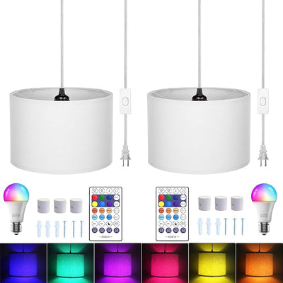 Luz colgante enchufable 15ft con interruptor y control
