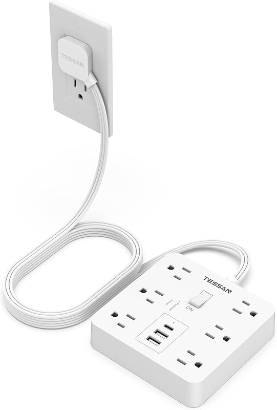 Protector sobretensión 1700J con 6 tomas y 3 USB