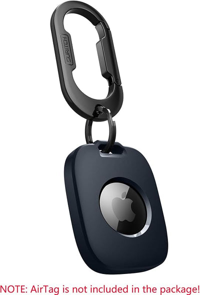 Soporte AirTag con llavero antipérdida TPU azul oscuro