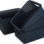 Cestas plástico tejido para cocina baño azul 6 pzas