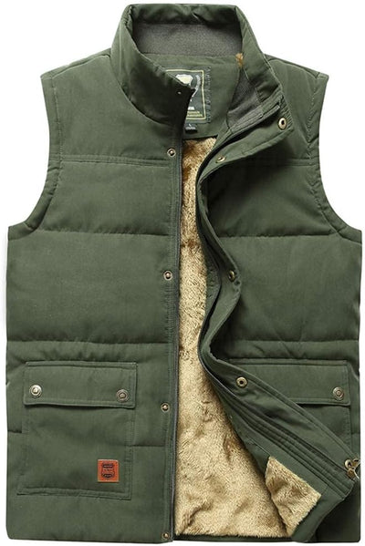 Chaleco polar cuello alto para hombre al aire libre