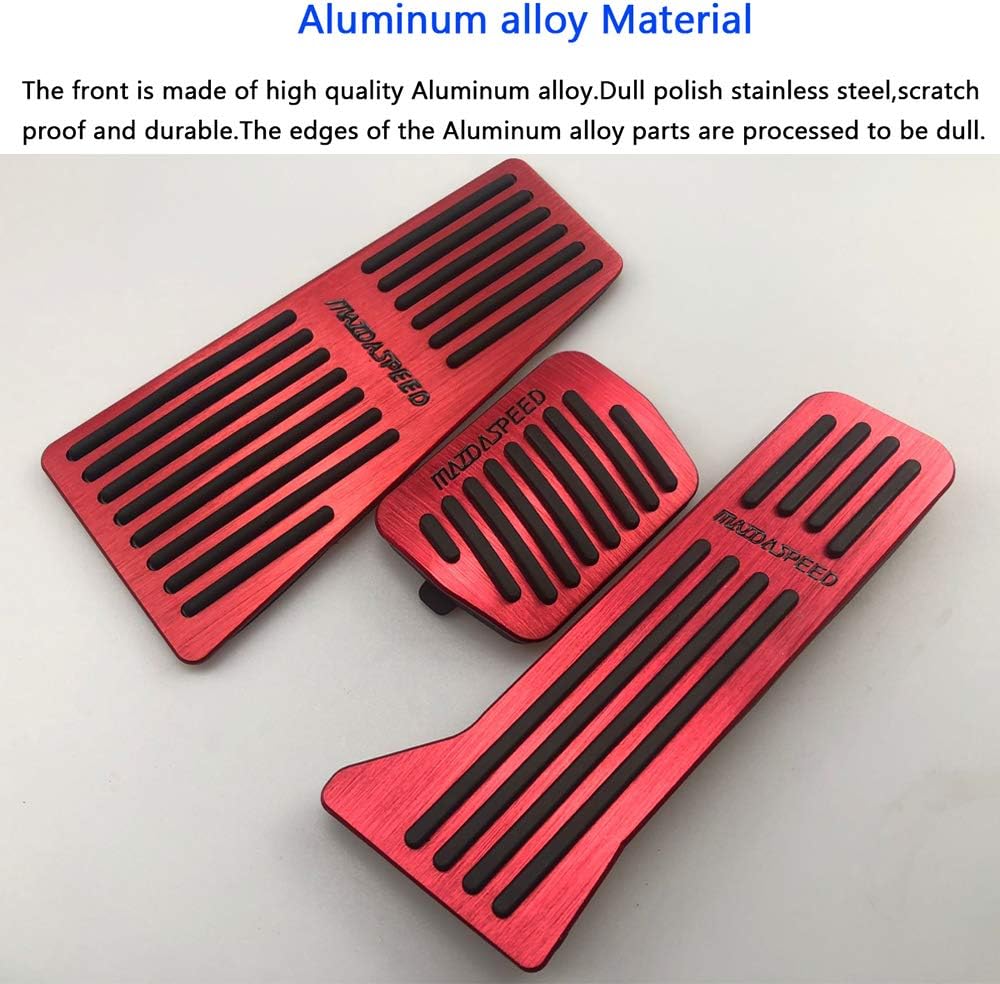 Set 3 Almohadillas Antiderrap Pedal Freno Mazda Rojo
