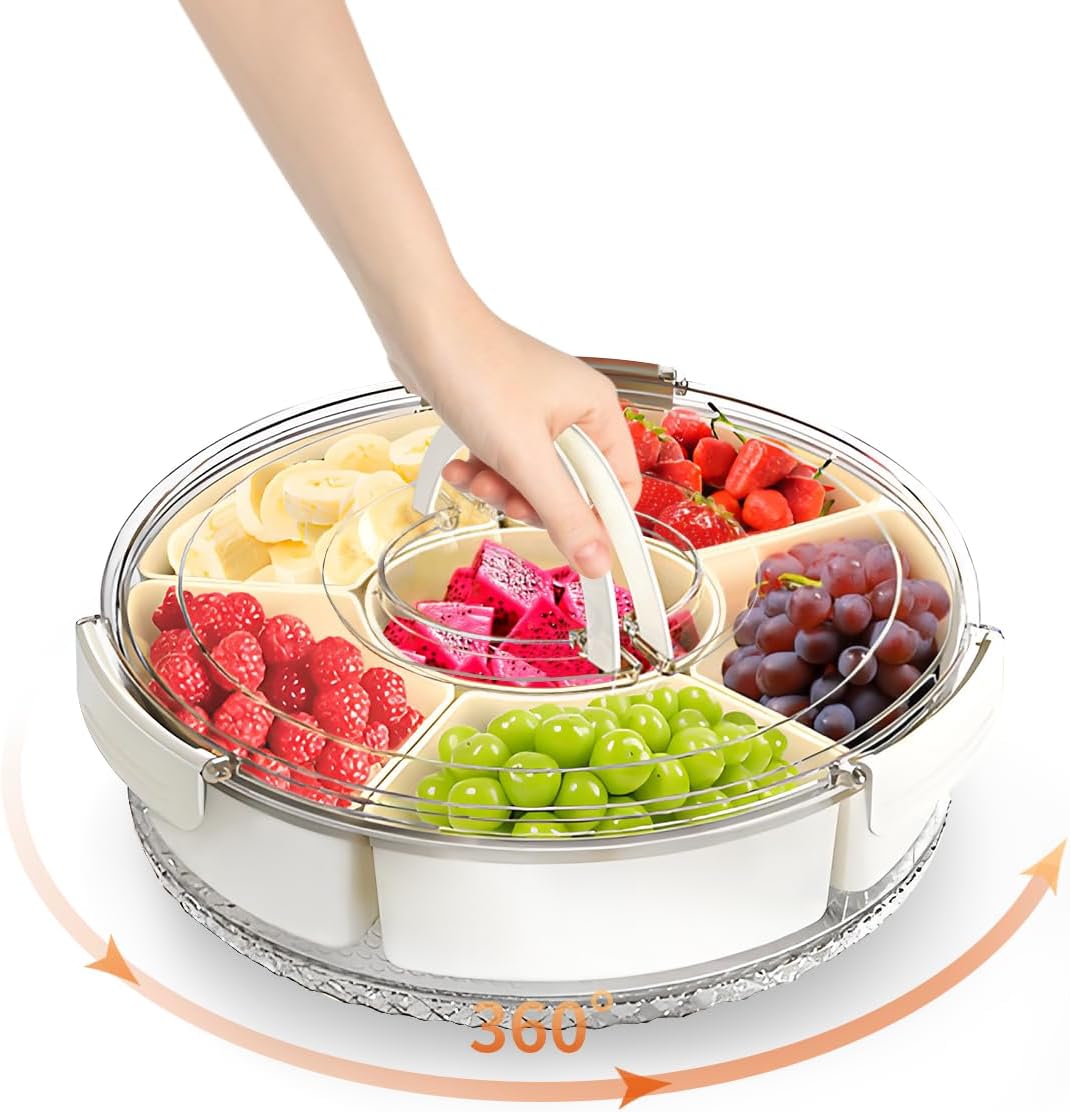 Bandeja servicio dividida con tapa 6 compartimentos