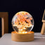 Luz nocturna bola vidrio flores 2.4pulg base madera