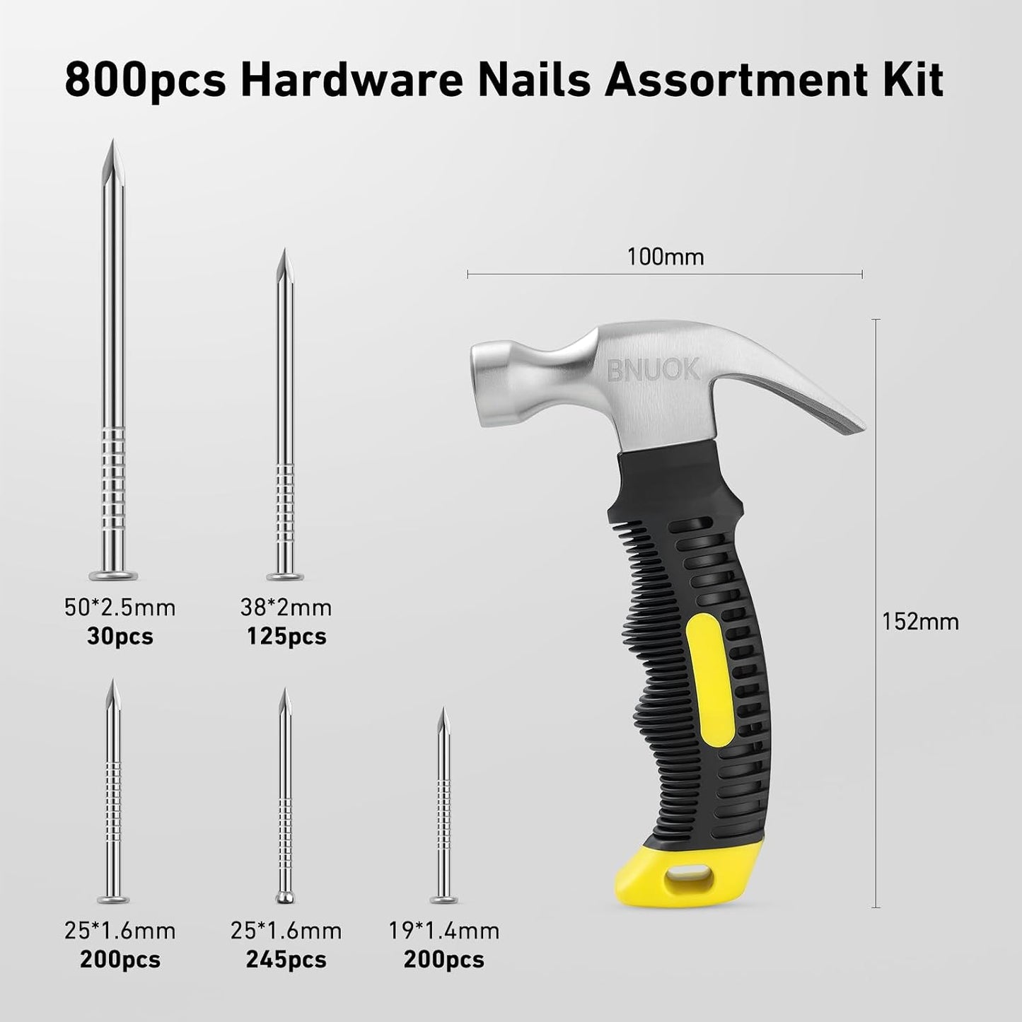 Kit uñas colgar imágenes martillo 8oz 800 uñas