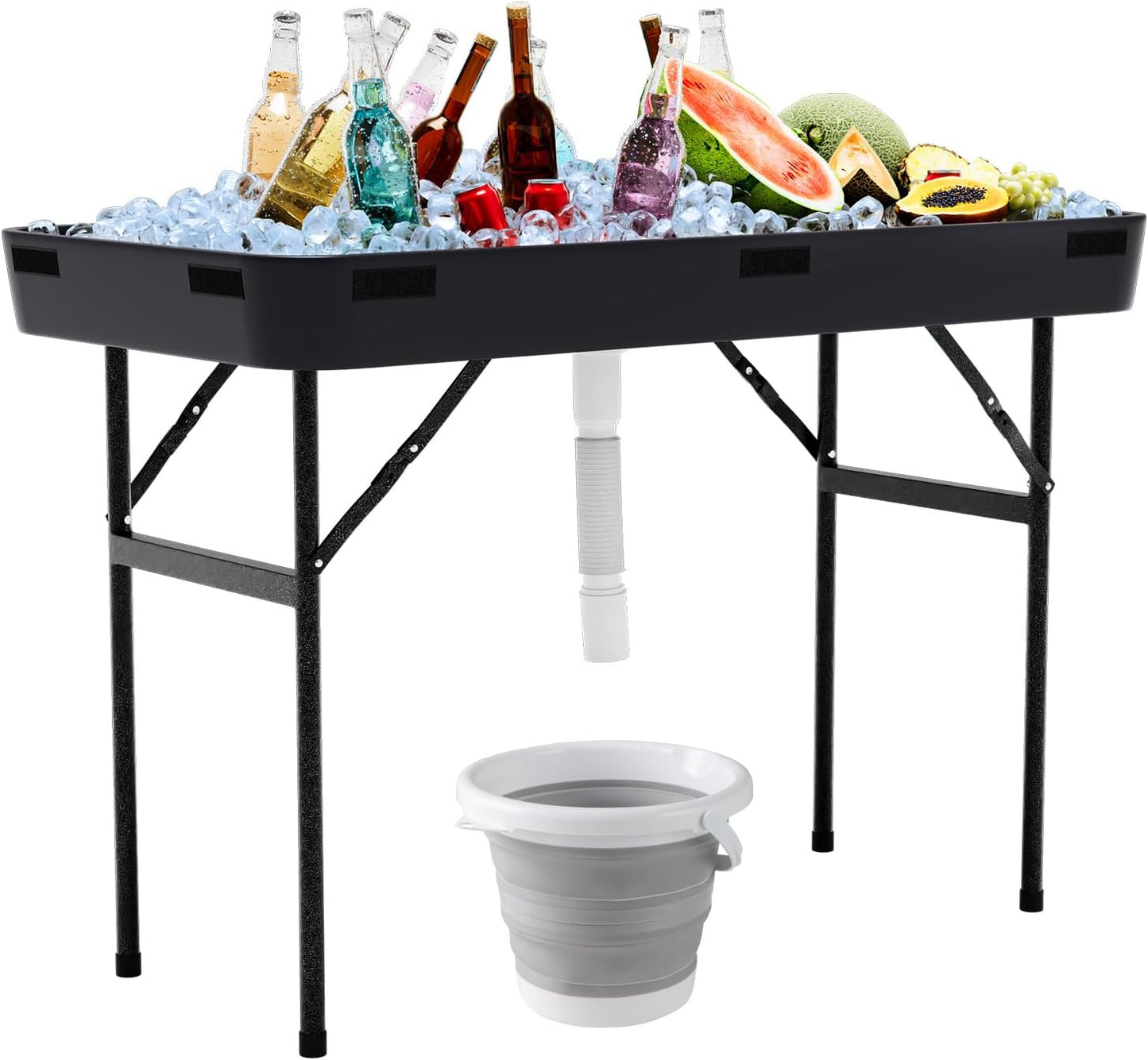 Mesa hielo 4ft plegable con drenaje para fiestas barbacoa