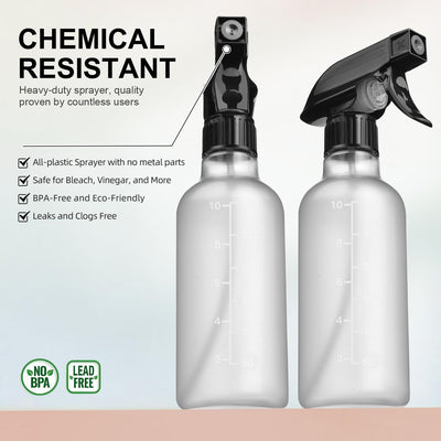 2 Botellas Rociadoras Plástico Sin BPA 10oz Recargables