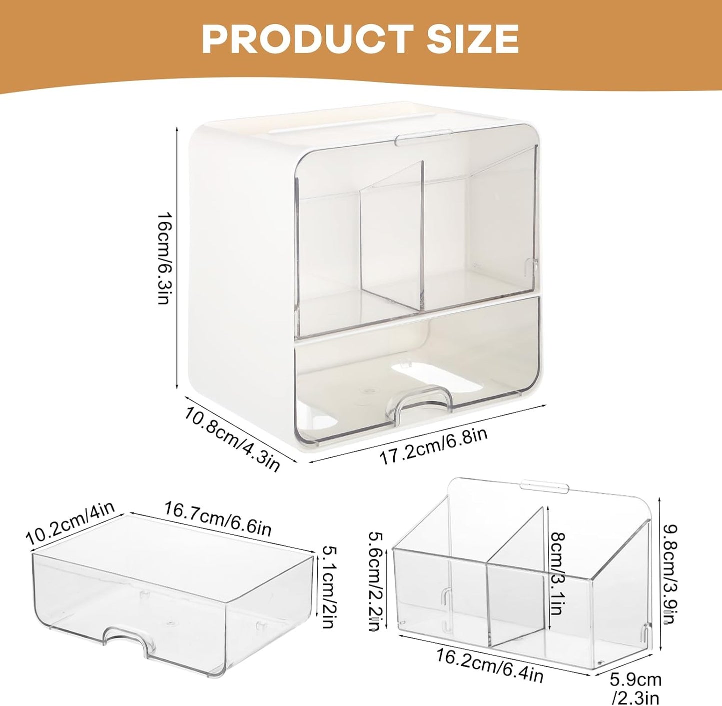 Soporte tampón baño con cajón y tapa organiz.