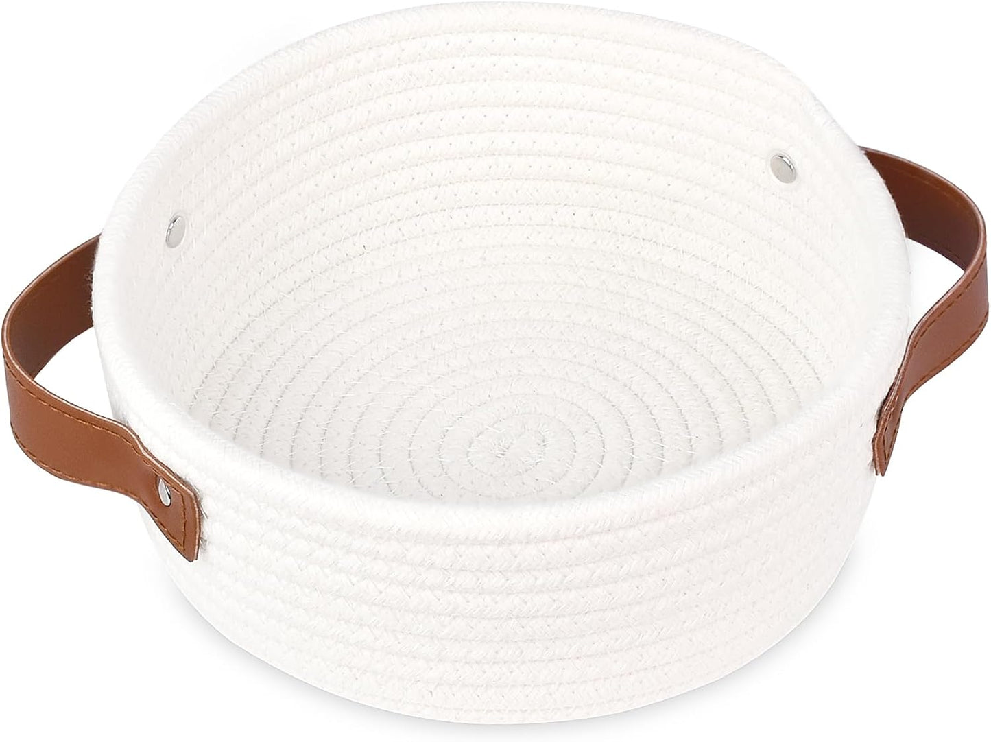 Cesta almacenamiento cuerda algodón para estantes