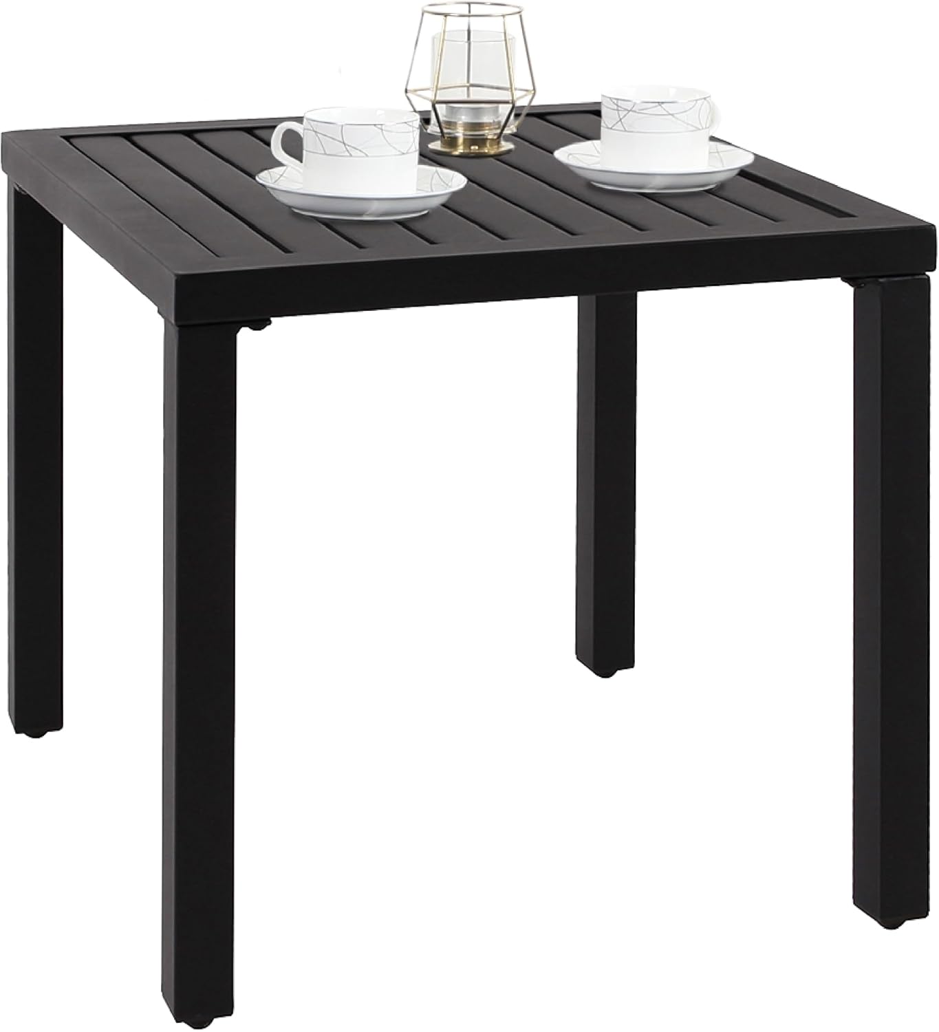 Mesa auxiliar cuadrada metal color negro