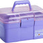 Organizador caja plástico 11pulg bandeja extraíble morado