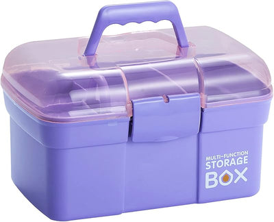 Organizador caja plástico 11pulg bandeja extraíble morado