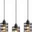 3 Luces Colgantes Isla Cocina Hierro Vidrio