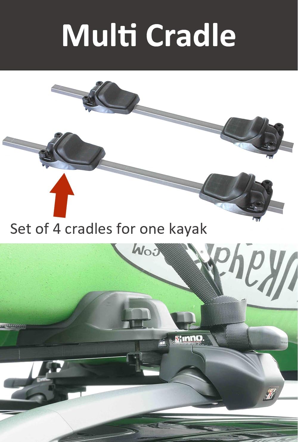 Soporte acolchado universal para kayak negro