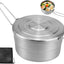 Olla acero inox asa plegable 1.5L para acampar y picnic