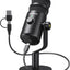 Micrófono dinámico USB para podcast con botón ganancia