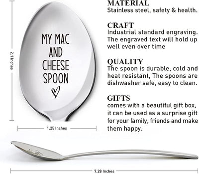 Cuchara regalo grabada para amantes de macarrones y queso