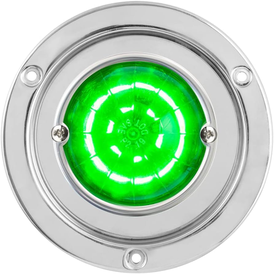 Luz clásica de sandía verde 18 LED acero inox