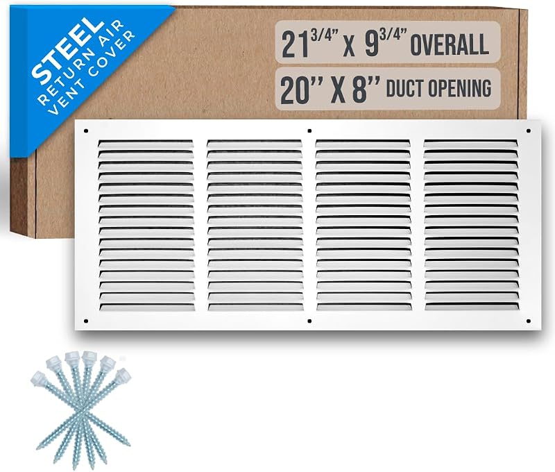 Rejilla HVAC acero para pared y techo 21.75x9.75" blanco
